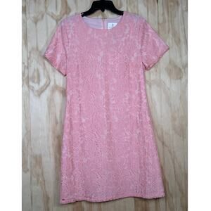 JB By Julie Brown NYC Short Sleeves Peach/Pink Lace A-Line Dress NWT Size 10